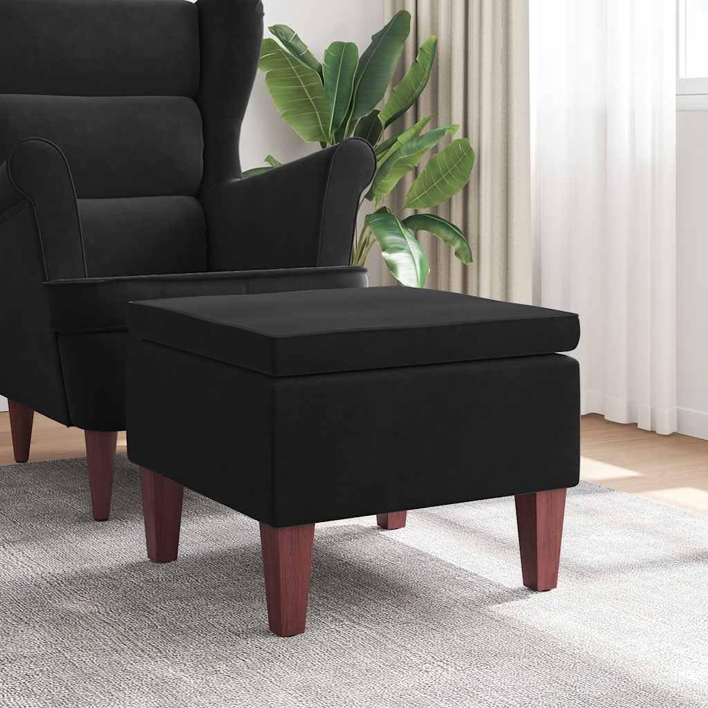 Tabouret en velours noir pliable 52x52 cm pour salon et couloir