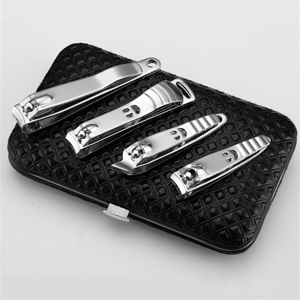 Set de manicura con cortaúñas, 15 Piezas, Kit de pedicura de Acero Inoxidable con Estuche Negro para Mujeres y Hombres.