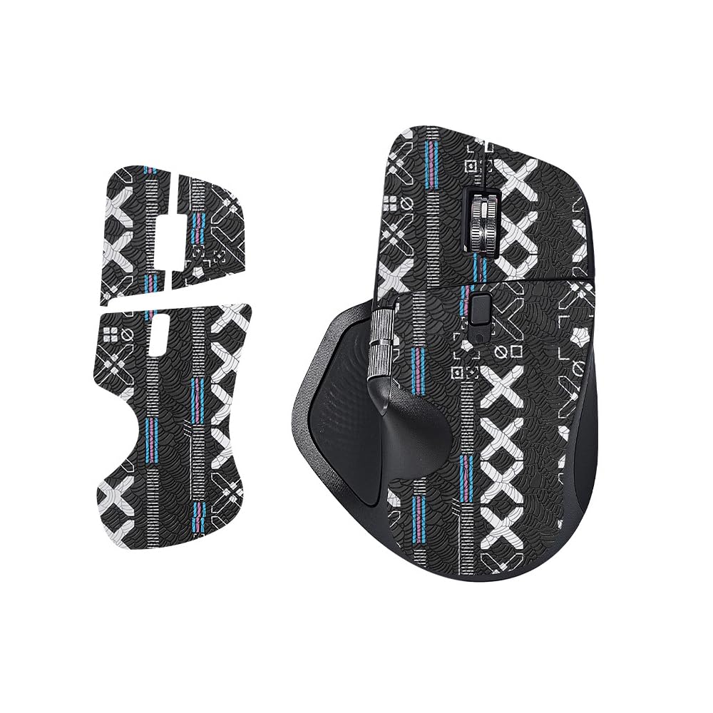 for Logitech MX Master4 Wireless Mouse Anti Slip Sticker,Sweat Absorbing,Wear-Resistant,Ultra-Thin,Esports Mouse Protective Film,Mouse Grip Tape Skate Handmade Sticker (Black Print)