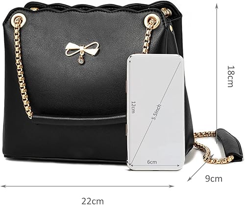 Miniatura 6 de NICOLE & DORIS Bolsos pequeños de hombro para mujer, bolsos de mano de piel sintética, bolso de mano para mujer con cadena