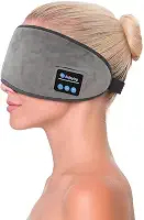 Fones de Ouvido Para Dormir,Máscara De Dormir Bluetooth,Tapa Olho, Fone de Ouvido Integrado, Conforto Superior Para Sono, Viagem, Descanso E Meditação (Cinza)
