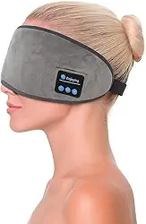 Fones de Ouvido Para Dormir,Máscara De Dormir Bluetooth,Tapa Olho, Fone de Ouvido Integrado, Conforto Superior Para Sono, Viagem, Descanso E Meditação (Cinza)