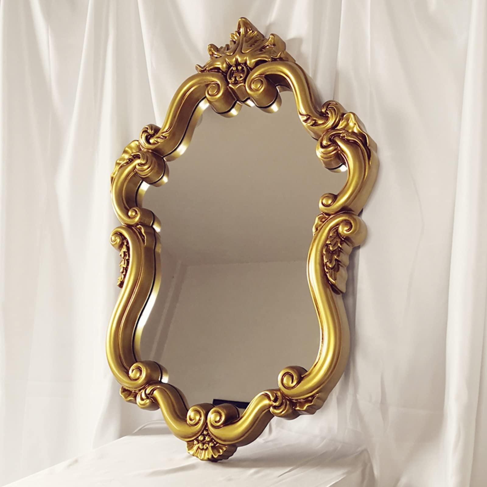 Barnyard Designs Miroir Rond En Métal, Miroir Mural De Salle De Bain, Miroir Circulaire Pour Bureau, Miroir De Chambre à Coucher Avec Cadre En Métal (61 Cm, Doré