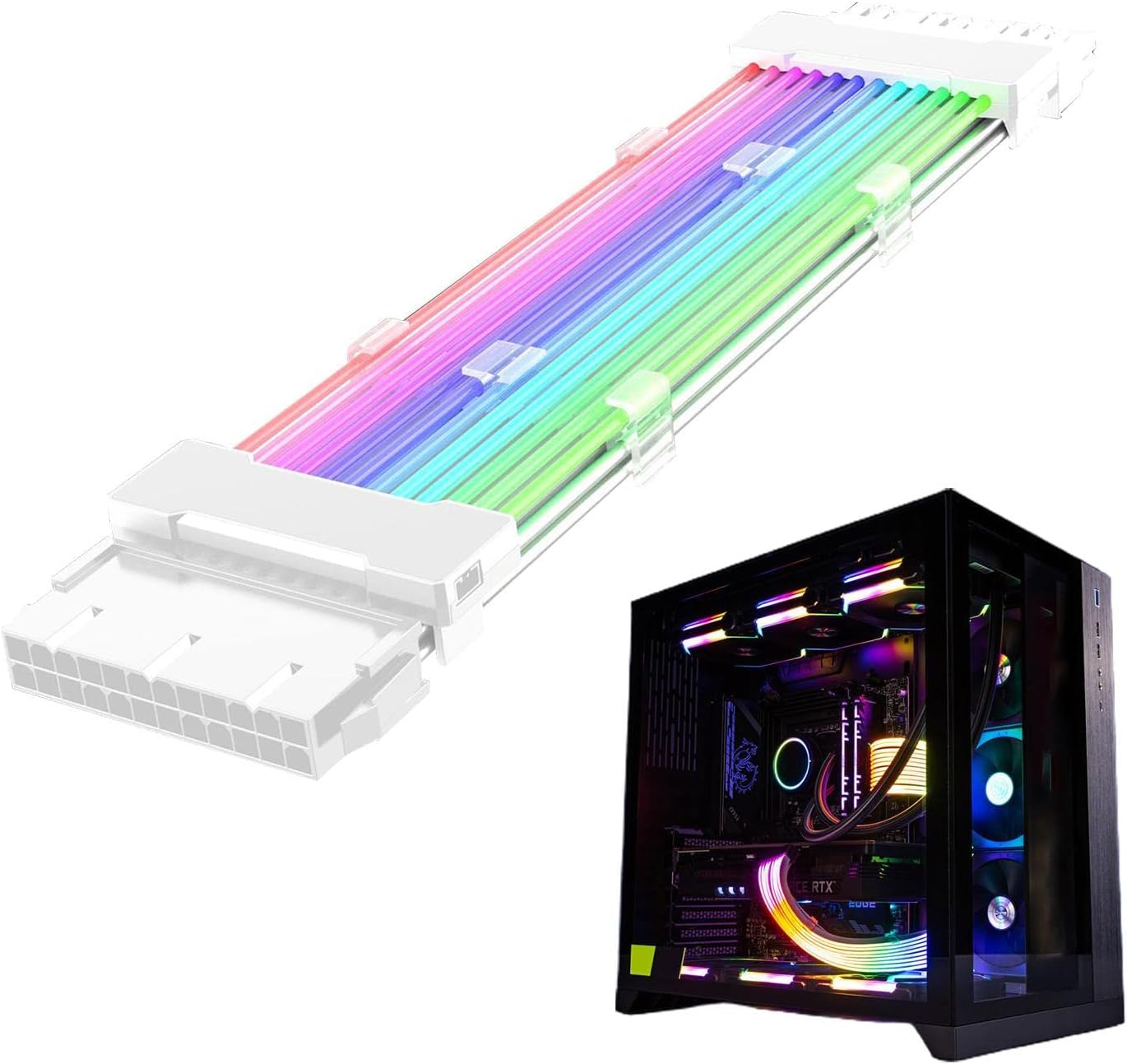 Amazon.com: Forsaken RGB Cable Extension PC ATX Cable Extension RGB ATX ...