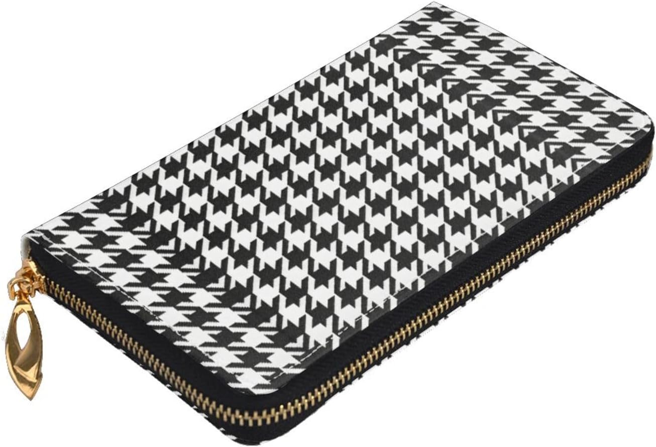 Classic textures Long Zip Around Wallet for Women, Large Capacity RFID Leather Wristlet Wallet with 12 Card Slots Coin Purse, Fashion Clutch Purse with Wrist Strap