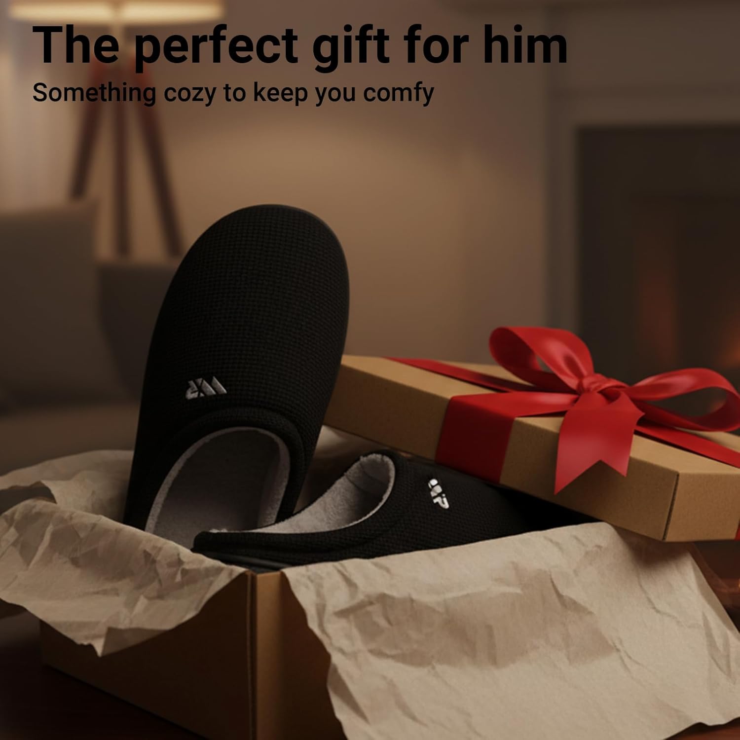 Mens Memory Foam Slippers Slip On Warm Shoes House Shoes Indoor Outdoor - Image 6