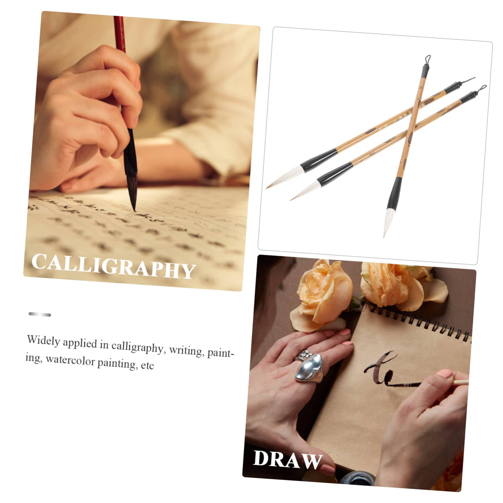 NUOBESTY 15pezzi Pennelli Per Calligrafia Cinese Pennelli Portatili Per Scrittura e Pratica Per Principianti e Professionisti Brush Kit Per Calligrafia Con Diverse Media Piccola