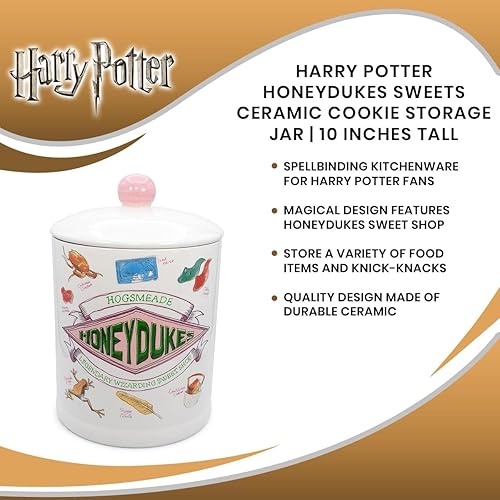 Miniatura 7 de Silver Buffalo Harry Potter "Honeydukes" - Tarro grande de cerámica para galletas, 7 x 10 x 7 pulgadas