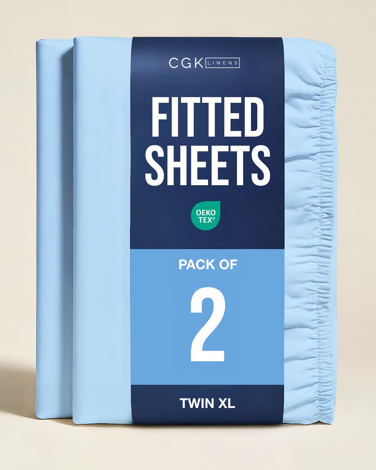 Twin XL Fitted Sheet - College Dorm Room Essentials - Light Blue