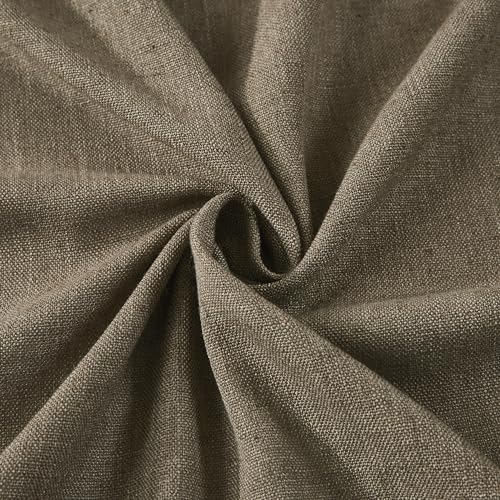 Image of Vision Home Brown Pinch Pleated Semi Sheer Curtains Textured Linen Blended Light Filtering Window Curtains 95 inch for Living Room Bedroom Pinch Pleat Drapes with Hooks 2 Panels 40 inch Wx95 L