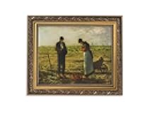 Gerffert Christian Wall Décor Ornate Gold Framed Artwork, 13 x 11-Inch, Millet - The Angelus