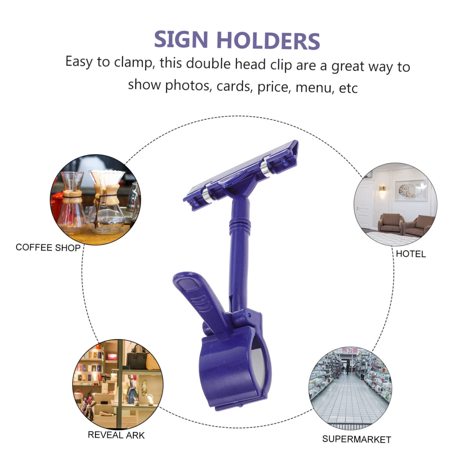 Gadpiparty 4 Ensembles Porte Étiquette Double Clips De Supports Affichage Pour Prix Publicité Étiquettes Noir Et Bleu Pour Magasins Supermarchés Expositions Et Événements 10 Pièces * 4