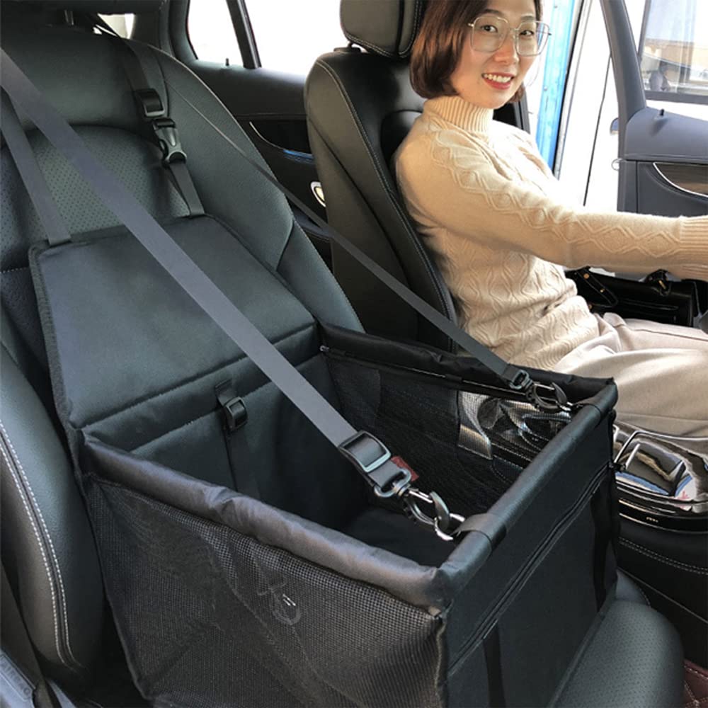 Newaner Sac de Transport Chien et Chat avec Rehausseur, Ceinture de Siège de Voiture de Sac de Voiture d'animal Familier Respirant pour l'animal Chat de Chien.