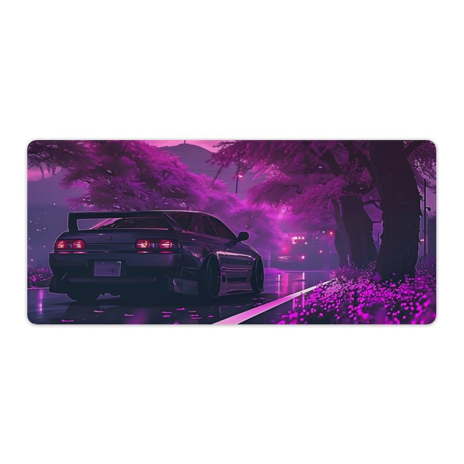 Anime JDM Car S13 Purple Flowers Static Large Mouse Pad Desk Mat Computer Accessories Gaming Office Organizers Supplies Decor Essentials Keyboard Pads