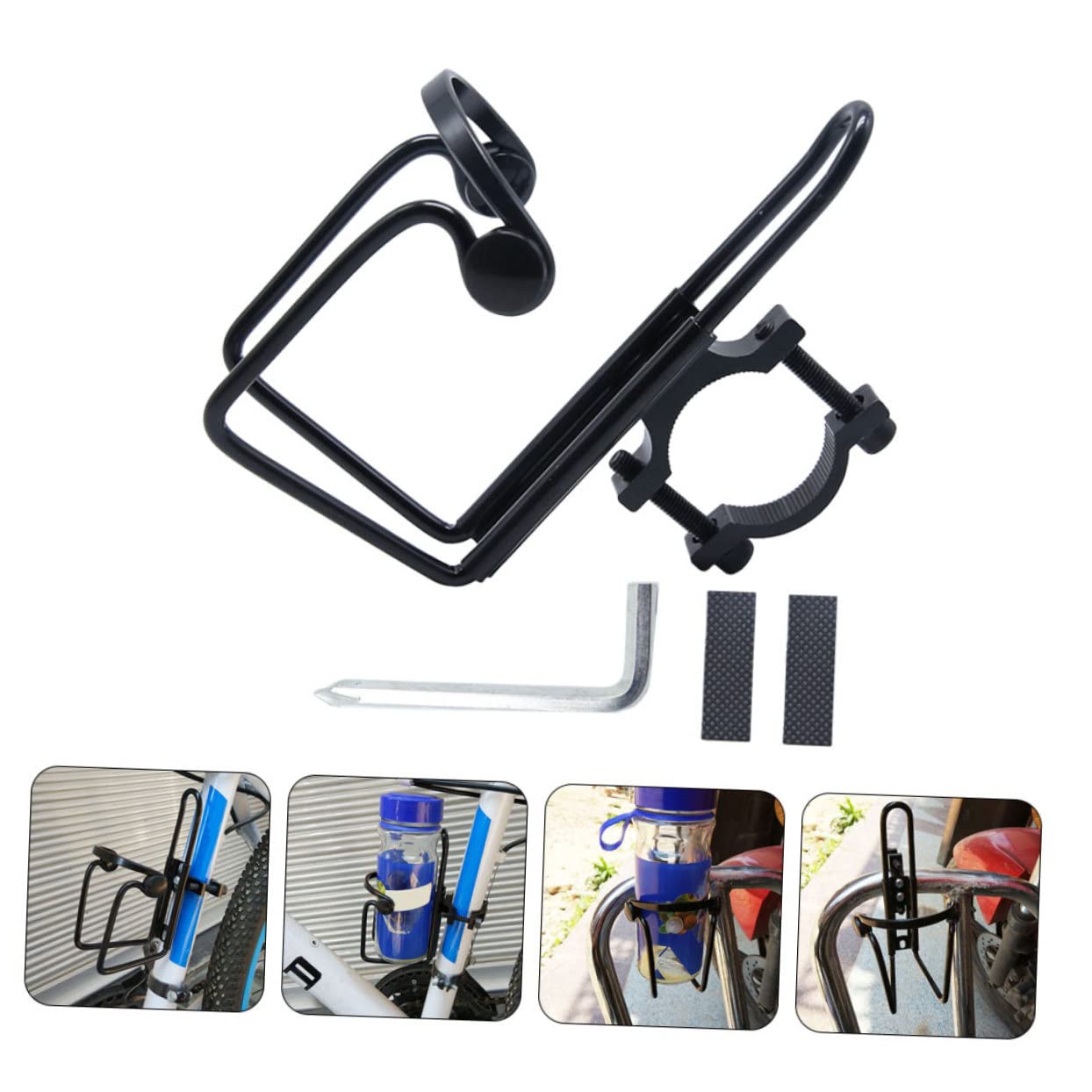 Sosoport 4 Piezas jaulas botellero de Ciclismo Accesorios para Bicicletas Soporte para Botella de Agua para Bicicleta portabotellas Profesional para Bicicletas aleación de Aluminio Negro