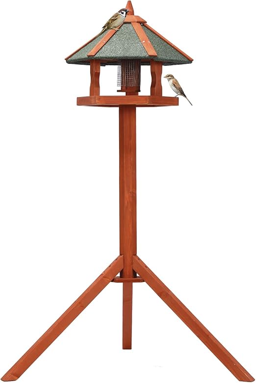 Petsfit Bird Tables for the Garden,Wooden Bird Table with Asphalt