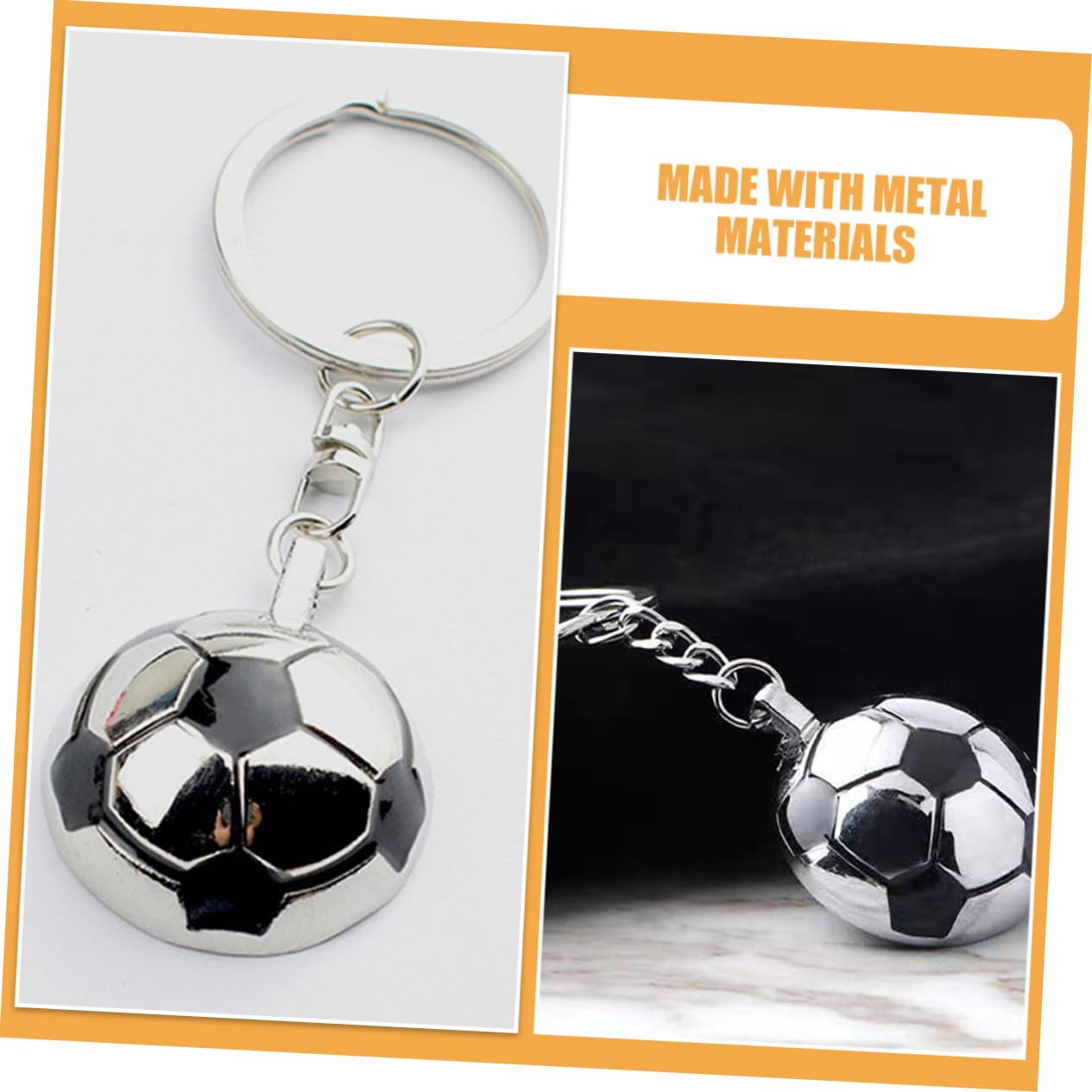 TOYANDONA 12piezas Llavero De Fútbol Metálico Adornos Colgantes Para Fiestas De Fútbol y Cumpleaños Para Decorar Mochilas y Bolsos