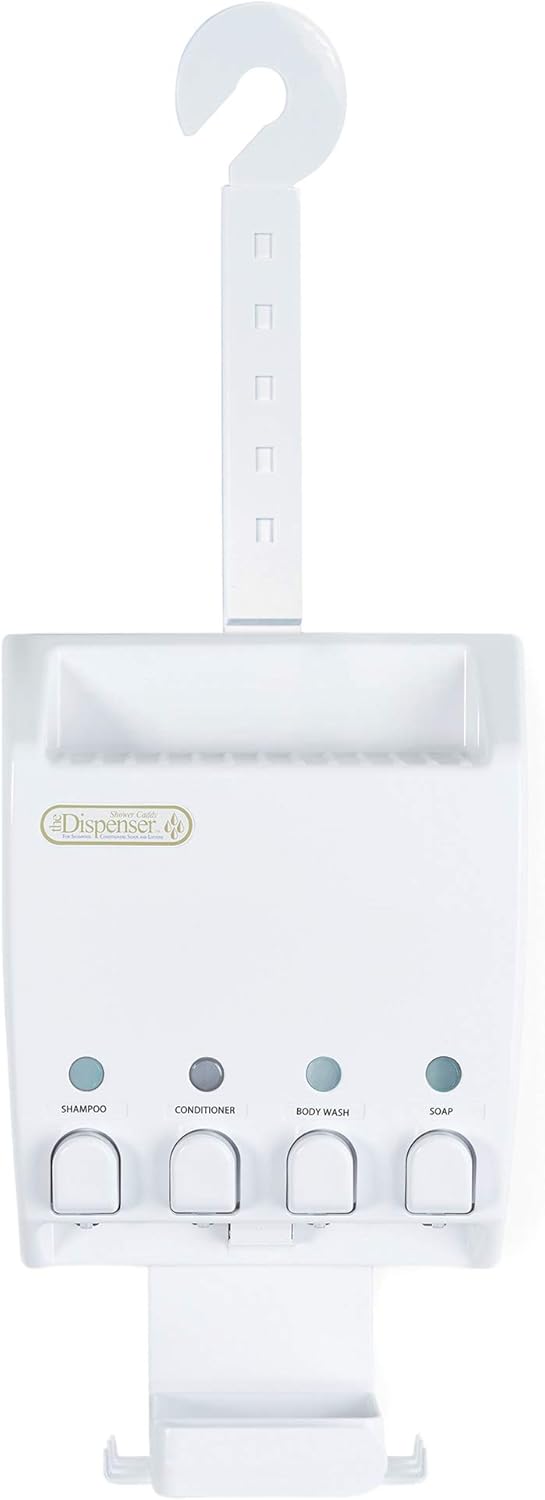 Better Living Products 75453 Ulti-Mate Dispenser 4-Chamber Shower Caddy, White : Home & Kitchen