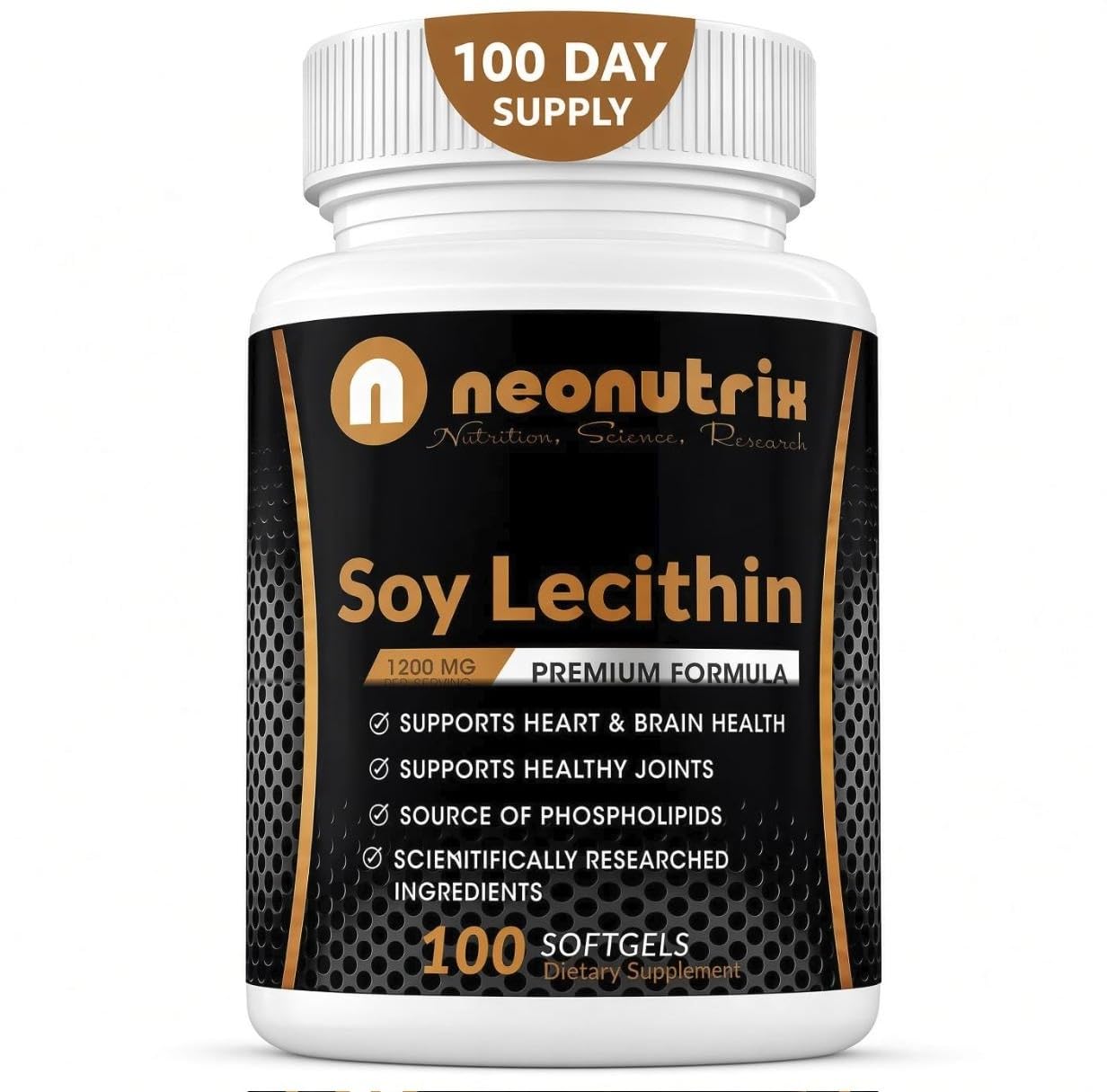 Neonutrix Soy Lecithin 1200mg - Heart & Immune Support - 100 Softgels