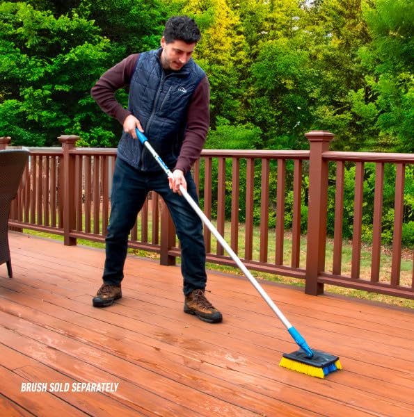 Unger Professional Lock-On Wood & Composite Deck Brush, Scrub for Outdoor Decks with Durable Dual-Bristle, Swivel Deck Cleaning Brush for Home & Business image 4