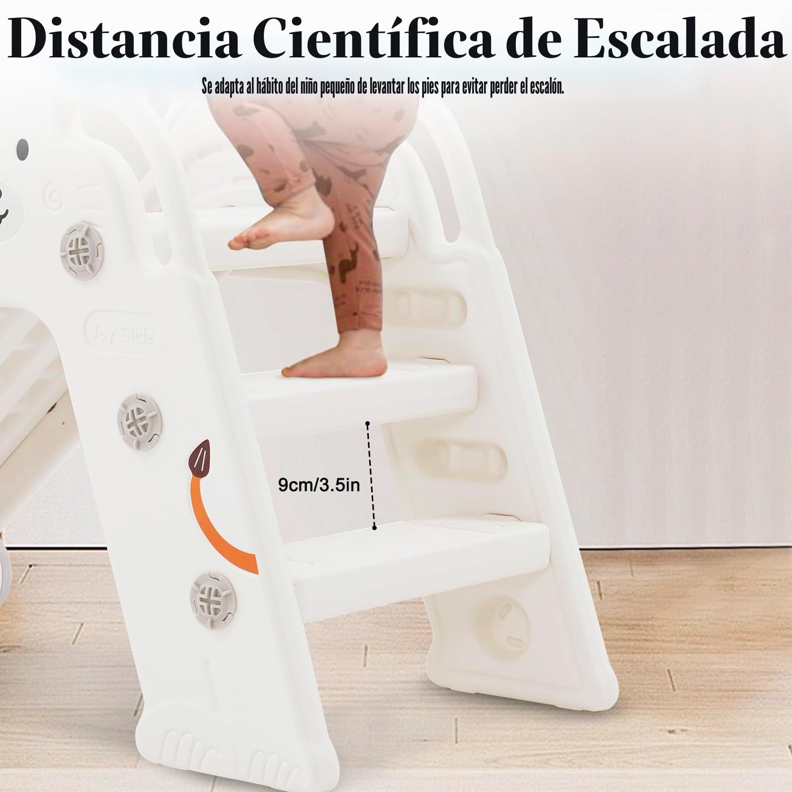 Tobogán para Niños Plegable, para Exteriores e Interiores, para 1-3 años, tobogán de jardín para bebés, Esquinas Redondeadas, Ahorra Espacio (111x54x37CM, Gris)