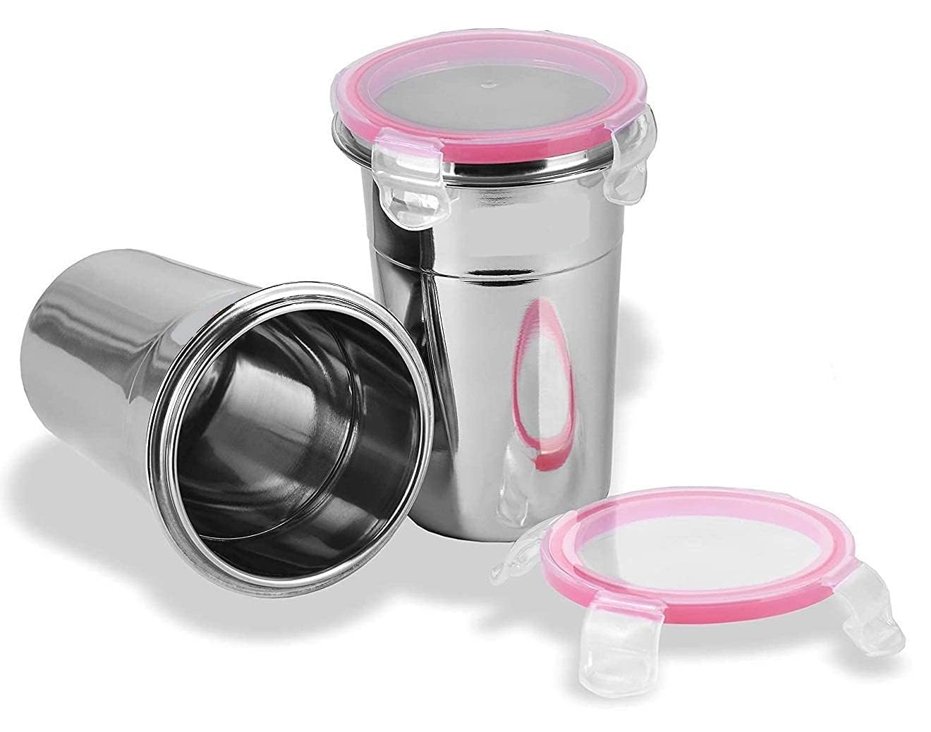 Simplyhut Stainless Steel Tumbler Glass-Multi-Purpose Click & Seal Lock Jar with Leak Proof, Freezer Safe, Air Tight Silicon Lid for Store Milk, Juice, Buttermilk Home, Office & Travel (400ml) (B0DB5RCLSB) Amazon Price History, Amazon Price Tracker