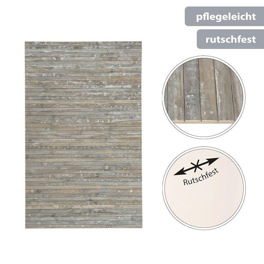 PANA Badematte Bambus  rutschfeste Bambusmatte fr Badezimmer, Kche,  Eingang  Hygienisch & Pflegeleicht  Holzmatte 50x80 cm in Stone Grau :  Amazon.de: Kche, Haushalt & Wohnen