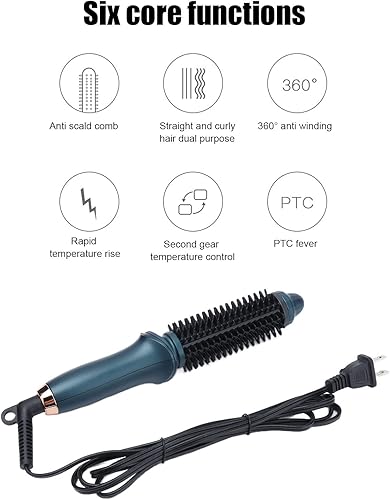 Miniatura 6 de GOTOTOP Cepillo para rizar inteligente cepillo para rizar 2 en 1 pelo rizado lacio doble propósito portátil termostático enchufe de EE UU 110 V 30 W