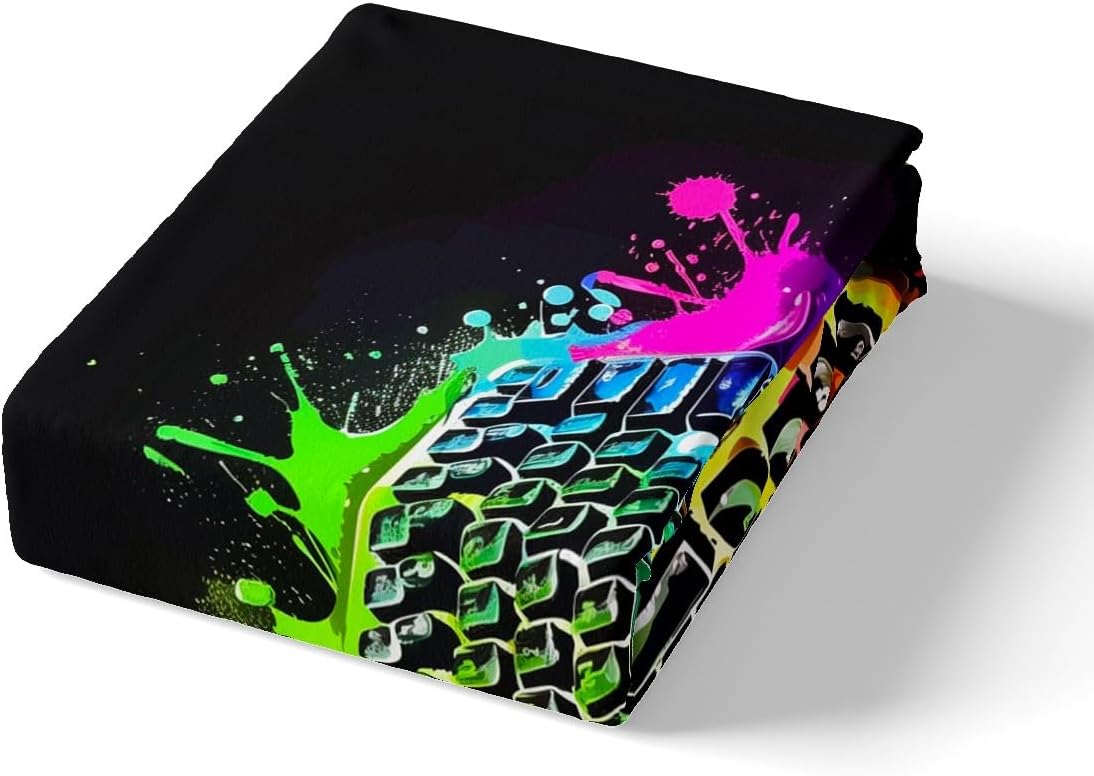 Homewish Gamepad Keyboard Duvet Cover Sets Full Size,Video Games Bedding Set 3Pcs for Kids Girls Boys Adult Room Decor,Gaming Gamer Comforter Cover Colorful Tie-dye Quilt Cover,2 Pillowcases image 4
