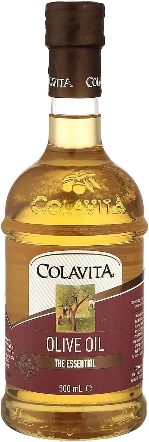Colavita Italian Pure Olive Oil (500 ml) | Imported from Italy | Premium Olive Oil for Marinades, Sauces, Soups, and Vinaigrettes | Timeless Bottle Pack