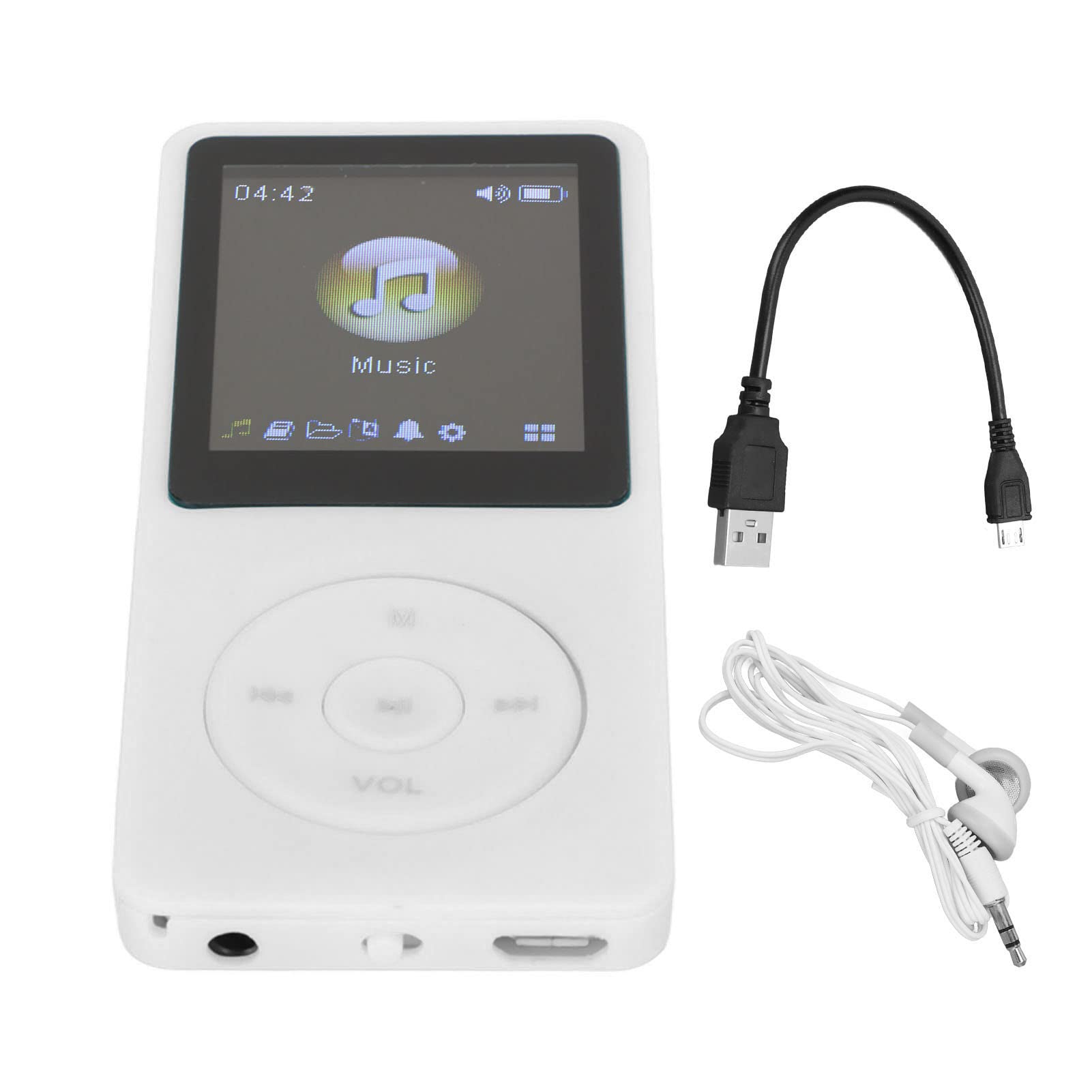 Ultra Thin Portable MP4 Player with 1 8 Inch LCD Supports 32G Memory Card Lossless Sound Quality White
