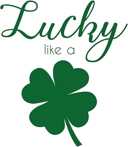 Miniatura 4 de Calcomanía de vinilo para pared del Día de San Patricio, Lucky Like A Four Leaf Trébol, 23 x 20 pulgadas, calcomanía decorativa de San Patricio,