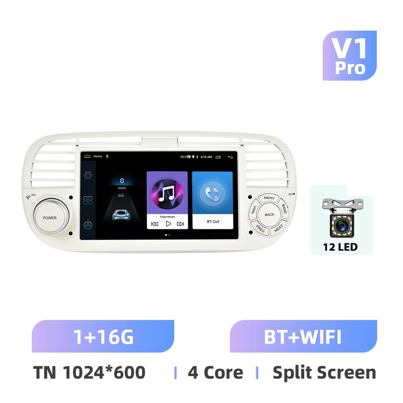 Nawigacja satelitarna Radioodtwarzacz samochodowy Odtwarzacz multimedialny Auto WIFI Nawigacja GPS(1 16G WE CAM)