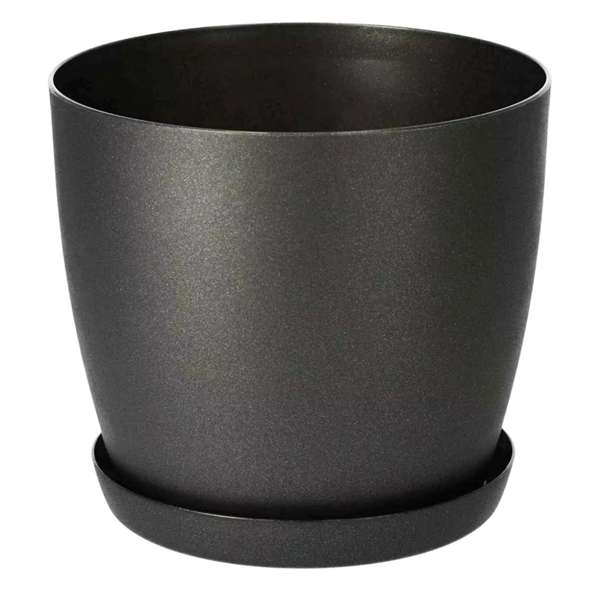 B2C Flower Pots 6 Colours 8 sizes Matt Plastic Plant Pots Planter + Saucer Tray Deco (Black Matt, 30 cm) โ image 1