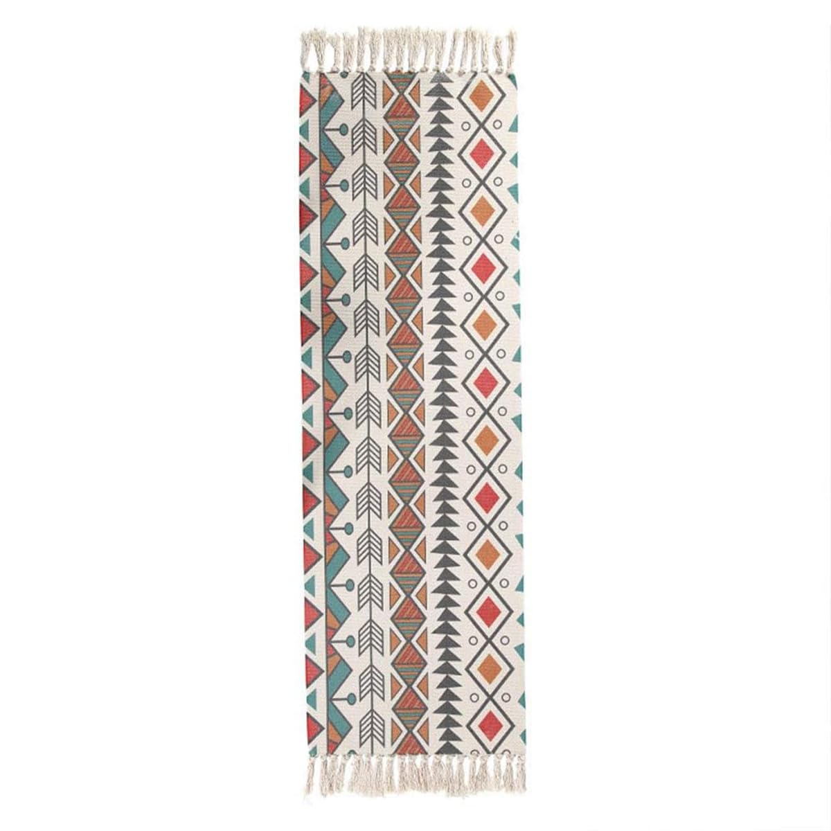 Tappeto da Ingresso 60x130 cm con Nappa, Tappeto Colorato a Pelo Basso, Passatoia Lavabile in Lavatrice Antiscivolo per Camera da Letto Soggiorno Cucina Salotto Tappetino per Interni
