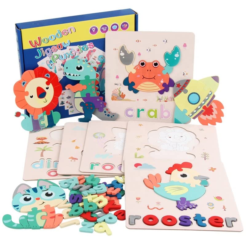 Vianz Jigsaw Puzzles with Alphabets, 6 Boards in 1 Box, Animals, Alphabets, Educational Learning Toys, Montessori Stem Toy for Toddlers Kids Age 1 2 3 4 (B0BSDGRS6X) Amazon Price History, Amazon Price Tracker