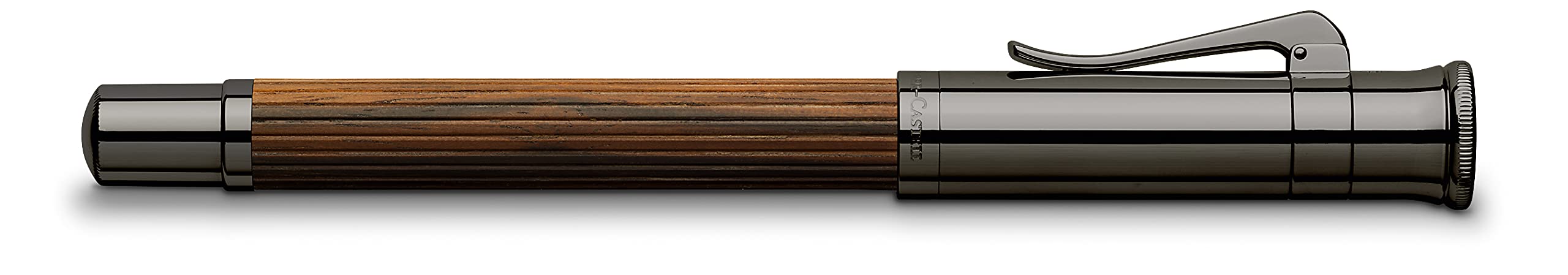 Graf von Faber-Castell - pióro kulkowe Classic z drewna makassar | Trzonek z drewna makassarskiego z powłoką tytanową PVD i szybko schnącym czarnym atramentem
