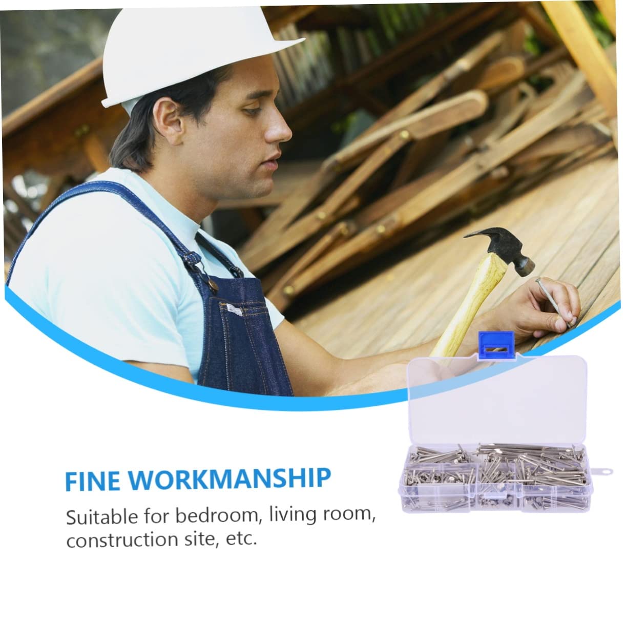 NAMOARLY Stainless Steel Round Nails 304 Material Sharp Flat Head for Hanging Framing Wall Home Diy