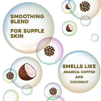 OGX Smoothing Coconut Coffee and Rosewater Pink Sea Salt Body Scrub and Wash Bundle, 19.5 oz