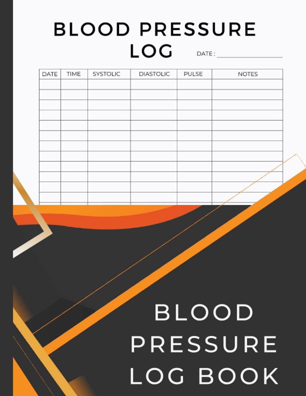 blood pressure log book | 8.5 " x 11 " | 100 Pages