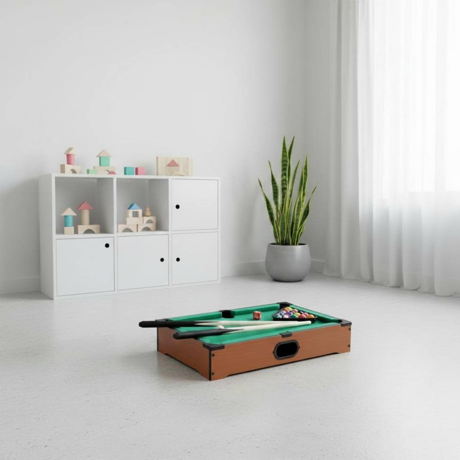 rockible Biliardo da Tavolo Bambini Gioco Educativo Snooker Mini Tavolo Pool Compatto con Superficie in Velluto Telaio Robusto Accessori Completi in Legno Flanella Adatto a Interni