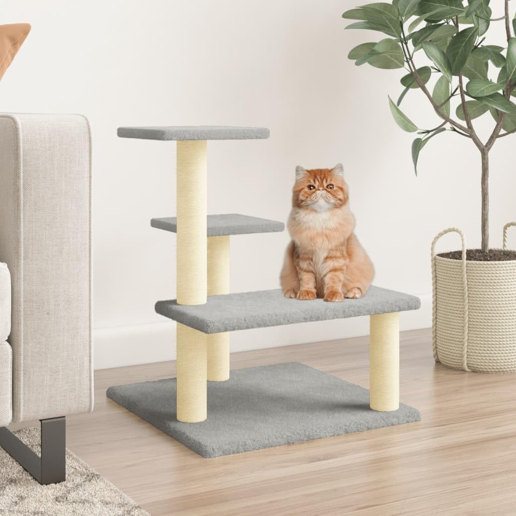 Rascador para Gatos con Postes de sisal Gris Claro 61 cm, ZEYUAN Rascador Gato, Arbol Rascador para Gatos, Gatos Accesorios, Torre Gatos, Arranhador para Gatos, Casa para Gatos