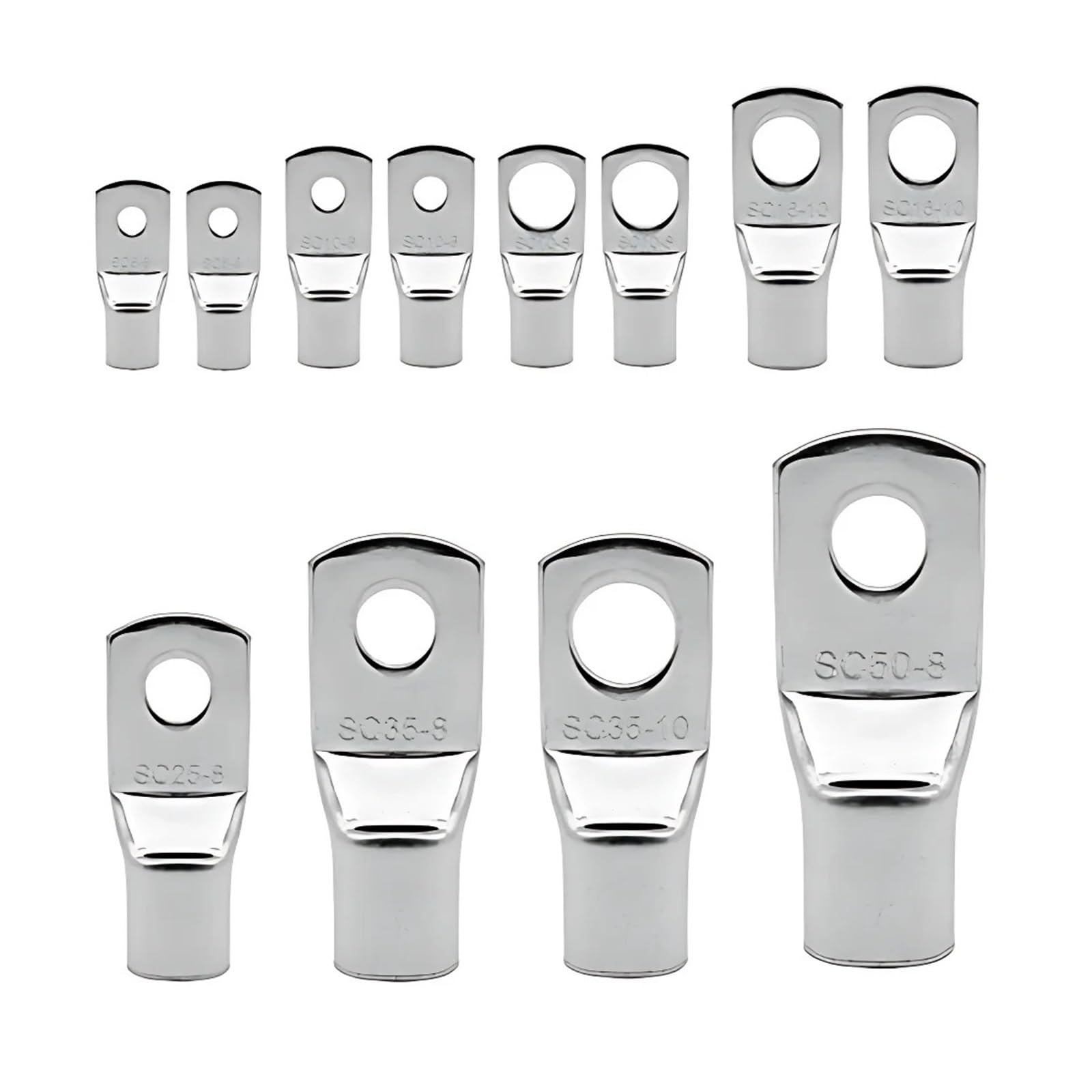 Conector de terminación anular, Terminal de crimpado de anillo de cobre aislado, serie SC, paquete de 100-2000 unidades(Sc16-6 100pcs,1 Lot(100 PCS))