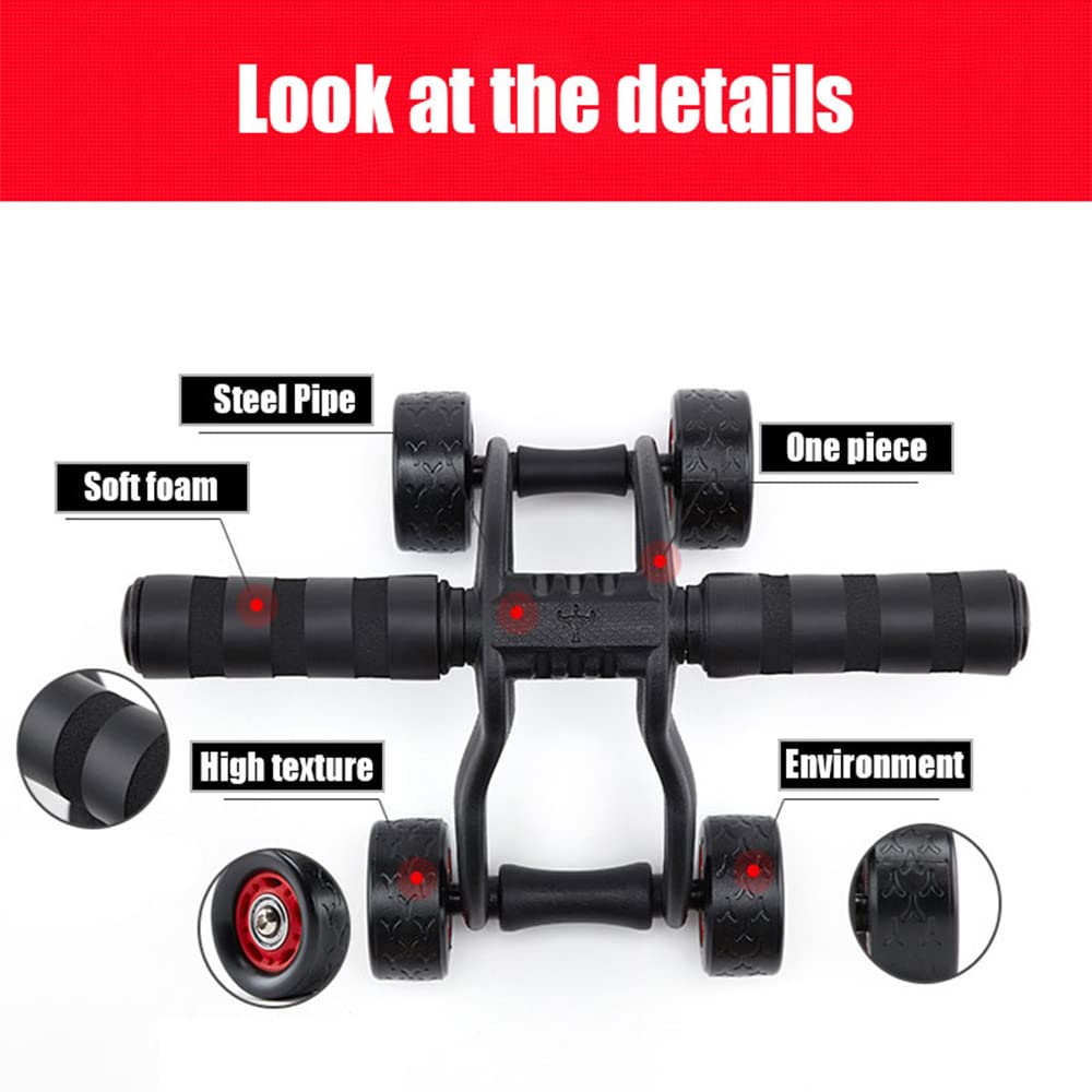 XININ 4 Räder Bauchwalze Für Muskelübseinrüstung Home Indoor Office Fitness Kein Lärm