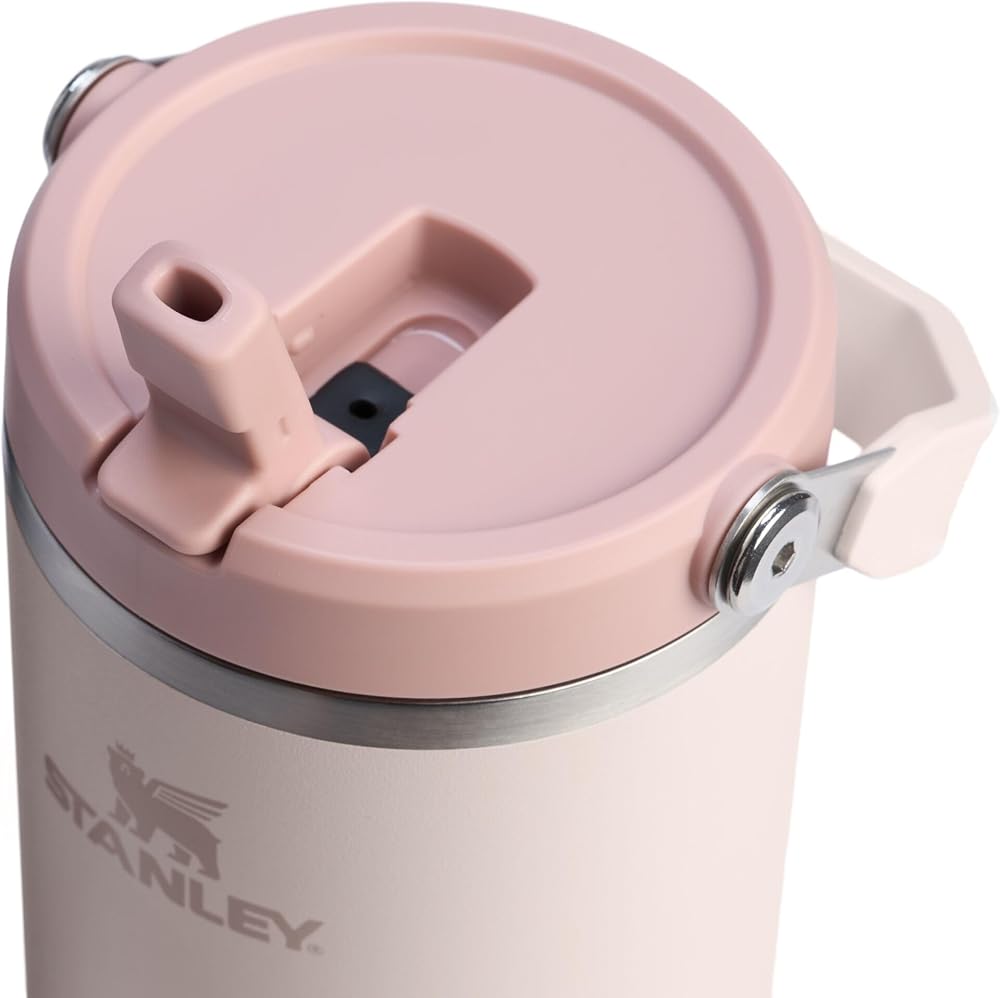 STANLEY IceFlow 2.0 Flip Straw Tumbler with Handle 40 oz | Twist On Lid and Flip Up Straw | Leak Resistant Water Bottle | Insulated Stainless Steel | BPA-Free | Rose Quartz