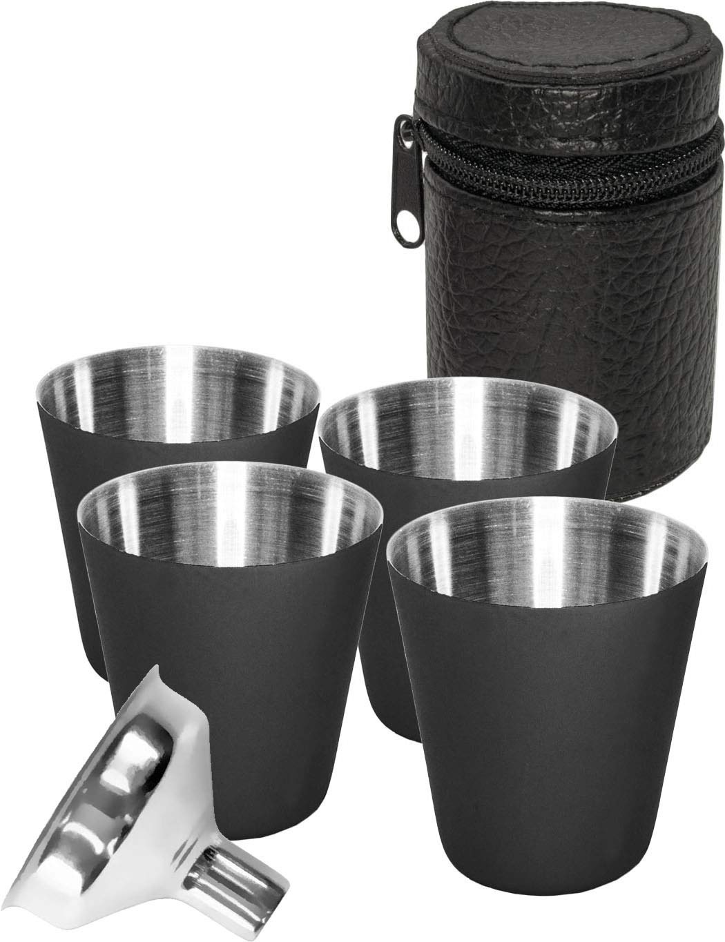 Set di 6 bicchieri da liquore in acciaio inox, 30 ml, set di bicchieri da liquore, bicchieri da liquore, set di fiaschetta portatile per degustazione feste