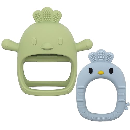 Miniatura 8 de 2 juguetes de dentición con forma de pollito para bebés, mordedores de muñeca que nunca se caen, juguetes masticables para bebés para necesidades de