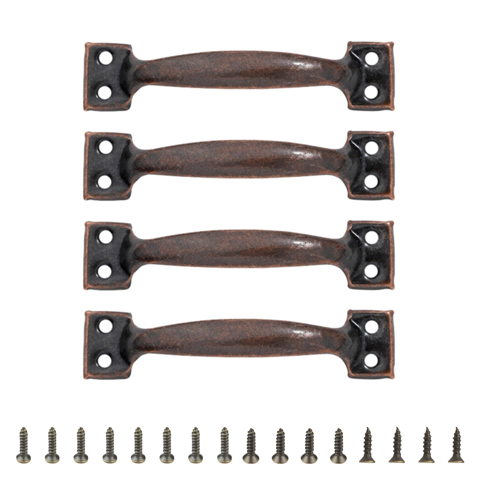 MICFENY 4pcs Barn Door Pulls Metal Handles for Cabinets and Wood Iron Furniture Knob Practical Home Hardware