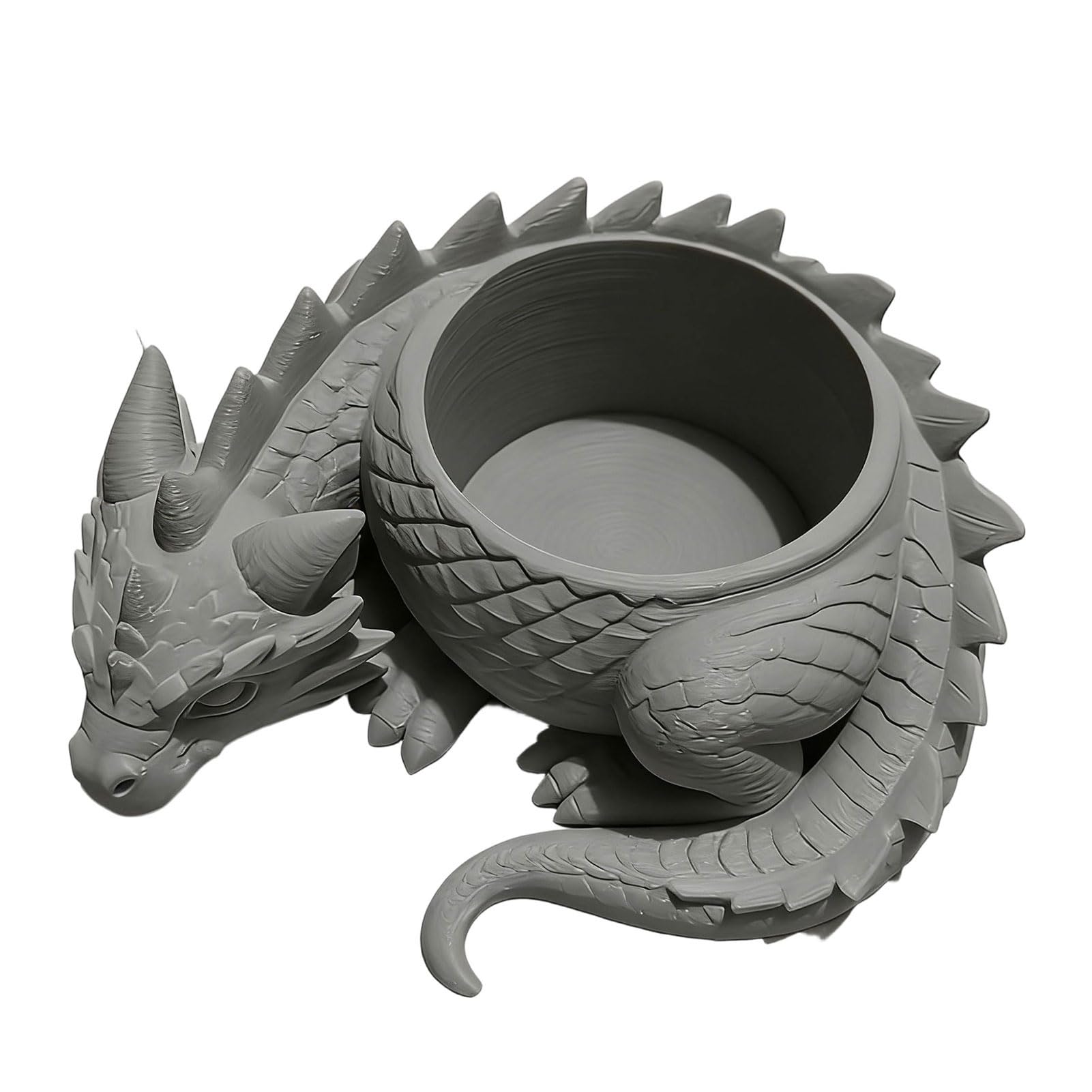 Glifora 3D Printed Lying Dragon Flowerpot - for Small Green Plants, Decorative Succulents Pot Ornament, Dark Style Dragon Figurine for Home Office Desktop