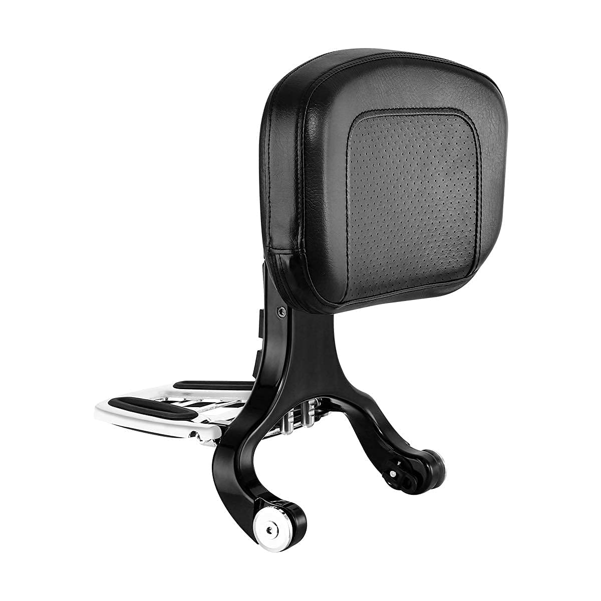 ONETK Motorcycle Multi-Purpose Backrest, Adjustable Driver/Passenger Backrest w/folding luggage rack for Indian Harley Davidson Touring Electra Glide Road King Street Glide Softail Sportster Dyna